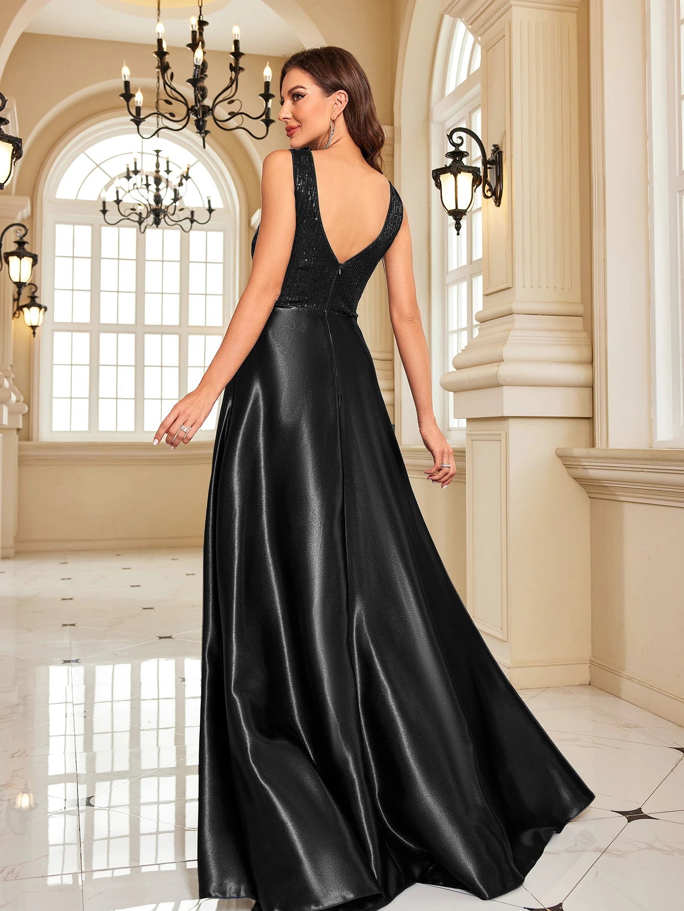 Funki Findz | Dresses | Women's Elegant Satin Sequin Dresses