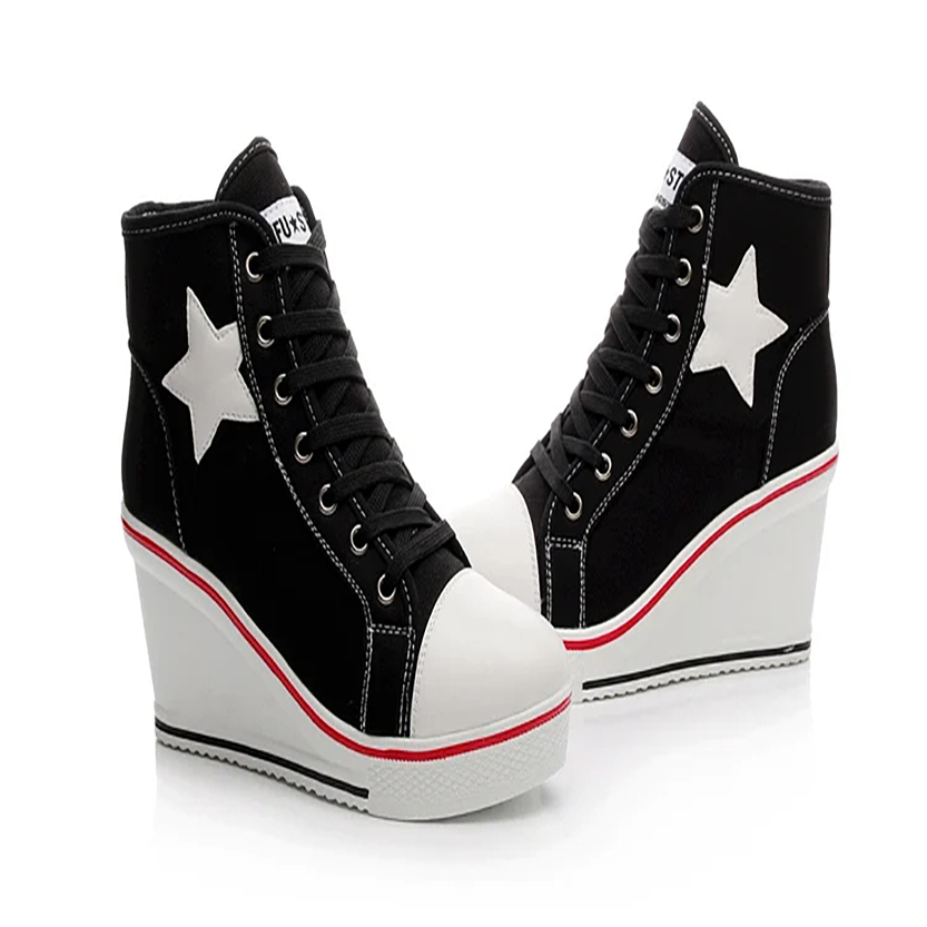 Funki Findz | Boots | Women's Canvas Elevator Platform Sneaker