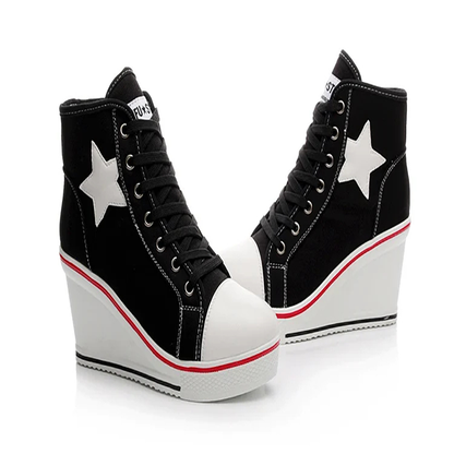 Funki Findz | Boots | Women's Canvas Elevator Platform Sneaker