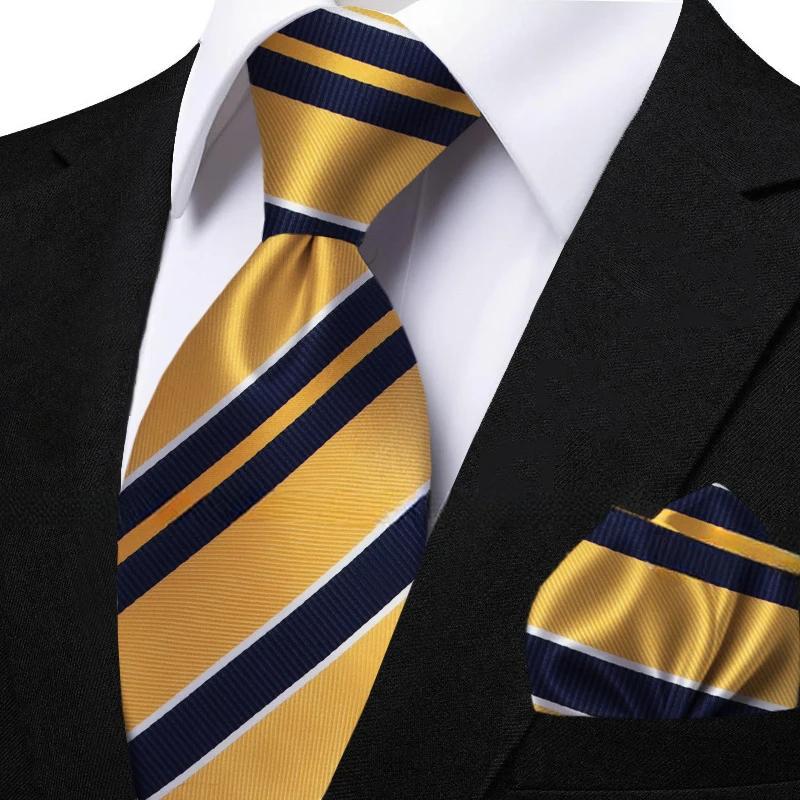 Funki Findz | Neckties | Men's Classic Striped Jacquard Tie Set