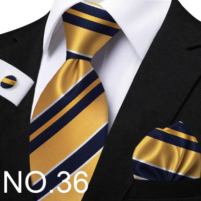 Funki Findz | Neckties | Men's Classic Striped Jacquard Tie Set