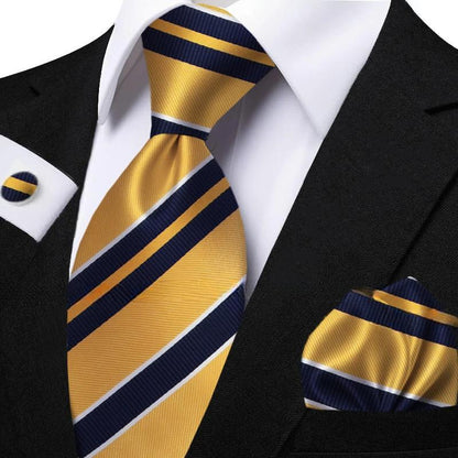 Funki Findz | Neckties | Men's Classic Striped Jacquard Tie Set
