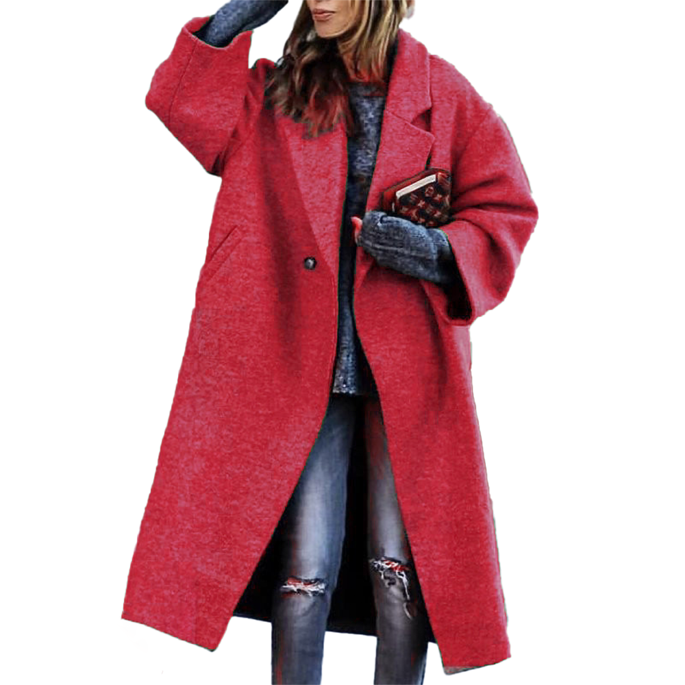 Funki Findz | Jackets | Women's Long Woolen Loose Overcoat