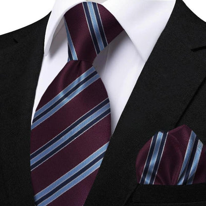 Funki Findz | Neckties | Men's Classic Striped Jacquard Tie Set