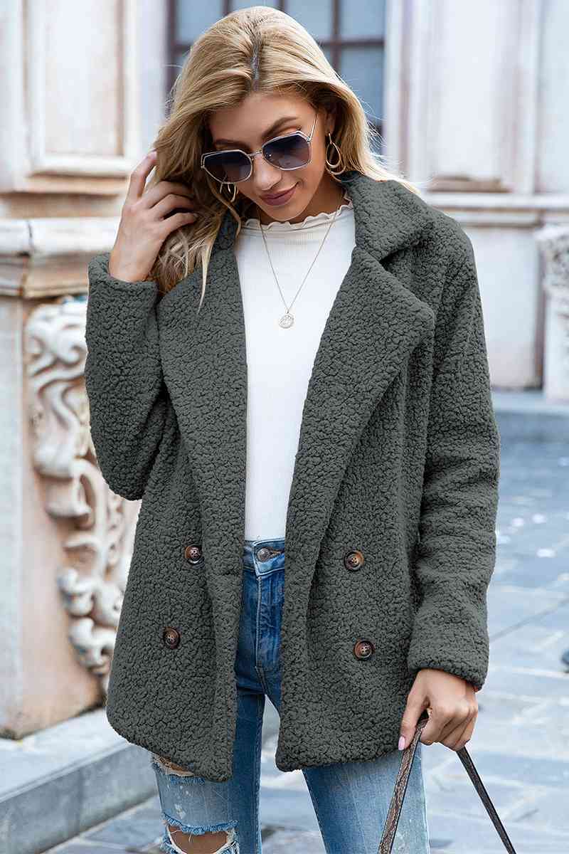 Funki Findz | Jackets | Women's Full Lapel Collar Sherpa Coat