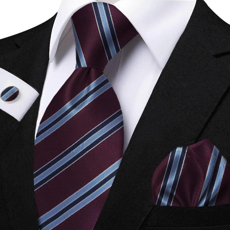 Funki Findz | Neckties | Men's Classic Striped Jacquard Tie Set