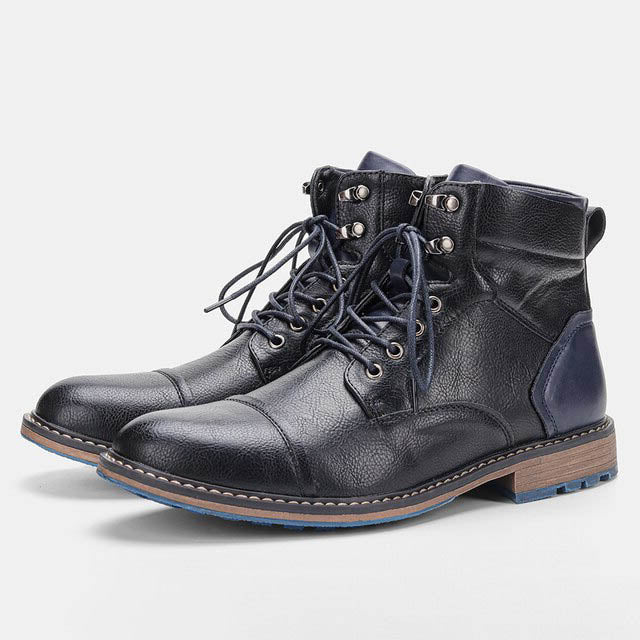 Funki Findz | Boots | Men's Faux Leather Retro Ankle Dress Boot