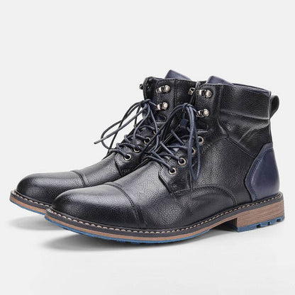 Funki Findz | Boots | Men's Faux Leather Retro Ankle Dress Boot