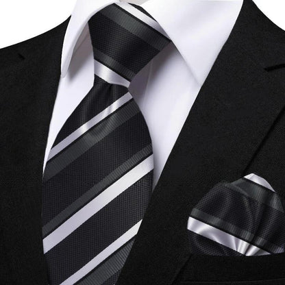 Funki Findz | Neckties | Men's Classic Striped Jacquard Tie Set