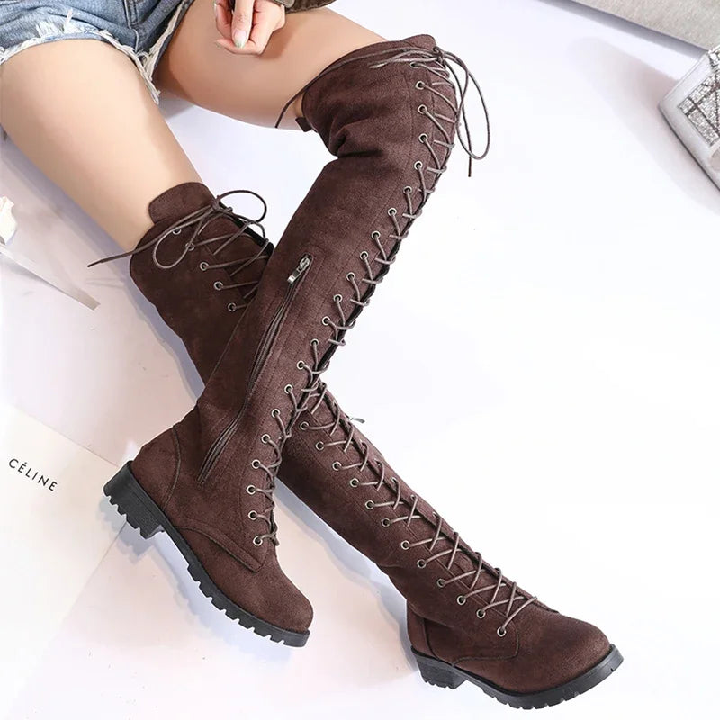 Funki Findz | Boots | Women's Over Knee Lace Up Long Boots