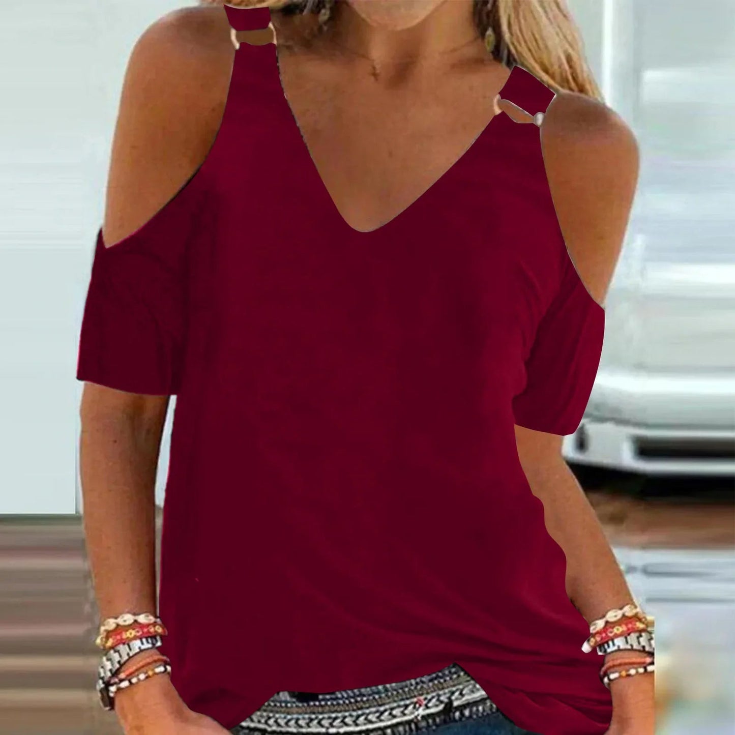 Funki Findz | Shirts | Women's Cut Out Buckle Strap Summer Top