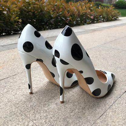 Funki Findz | Shoes | Women's White Black Polka Dot Heels
