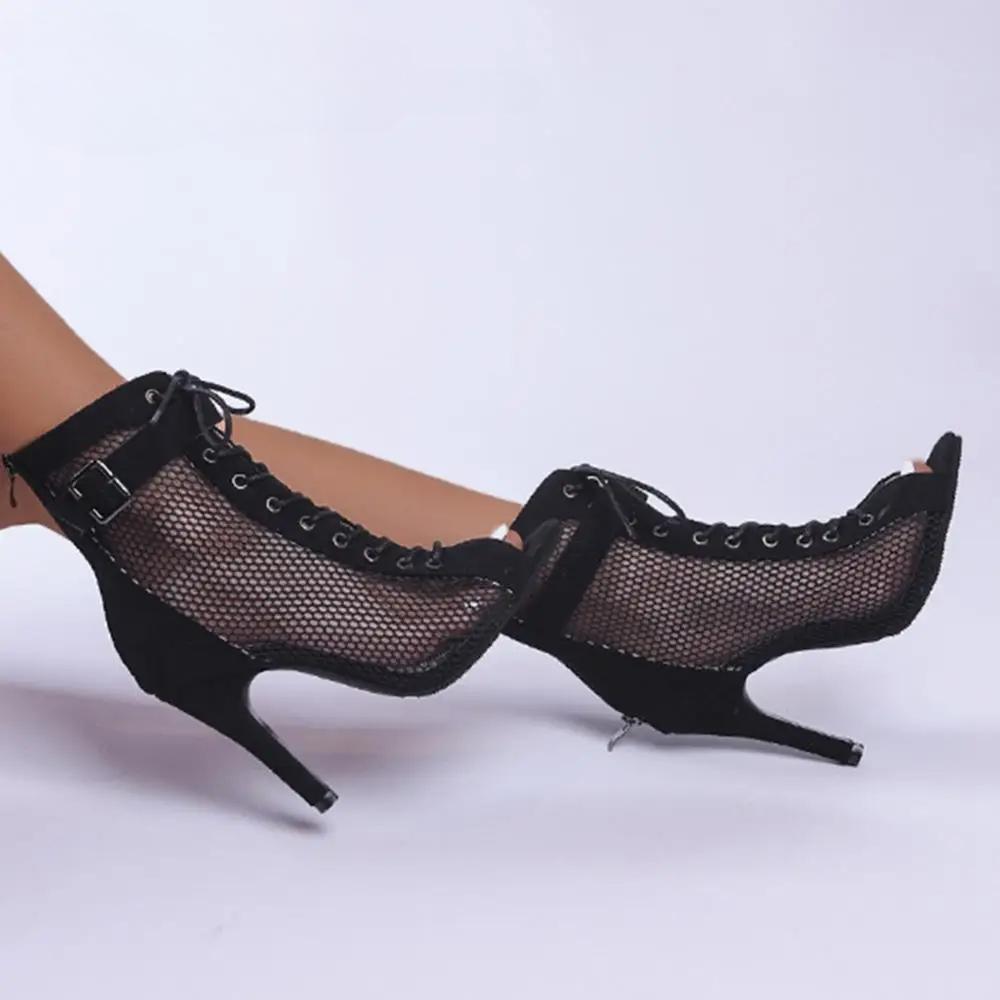 Funki Findz | Boots | Women's Mesh Lace Up Buckle Ankle Boots