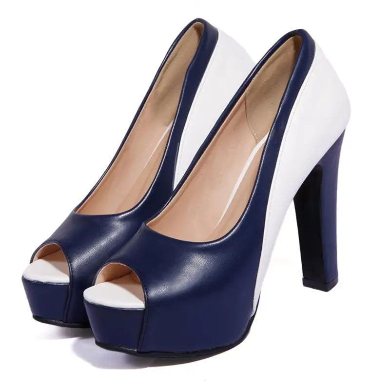 Funki Findz | Shoes | Women's Formal 2 Toned Block Heel Shoes