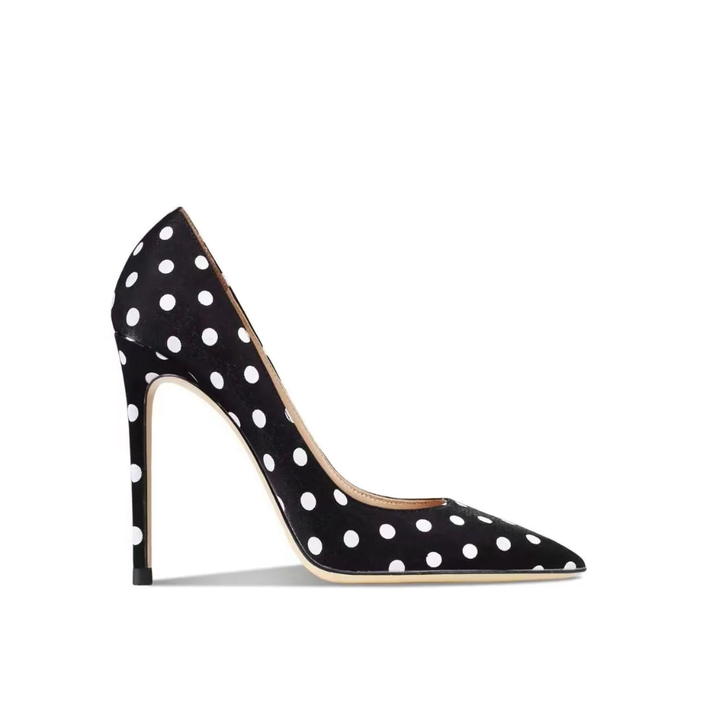Funki Findz | Shoes | Women's Silk Polka Dot Pointed Toe Heels