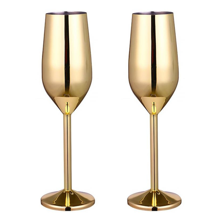 Funki Findz | Glasses | Stainless Steel Champagne Flutes 2 Pcs