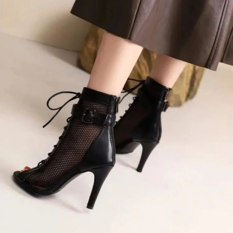Funki Findz | Boots | Women's Mesh Lace Up Buckle Ankle Boots