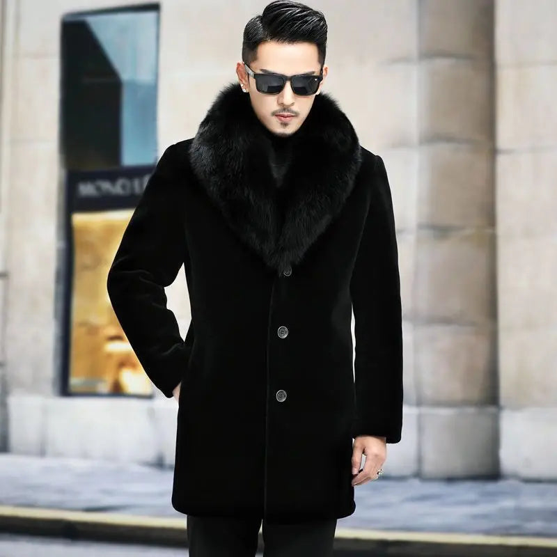 Funki Findz | Jackets | Men's Long Faux Fur Buttoned Up Coat