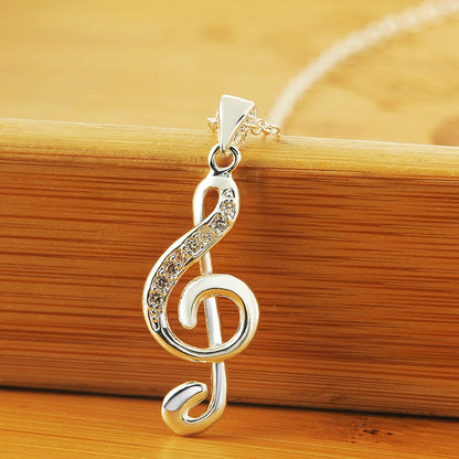 Funki Findz | Necklaces | Unisex Music Note Rhinestone Pendant