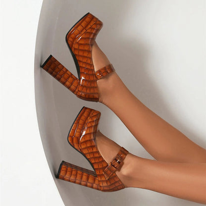 Funki Findz | Shoes | Women's Aligator Pattern High Mary Janes