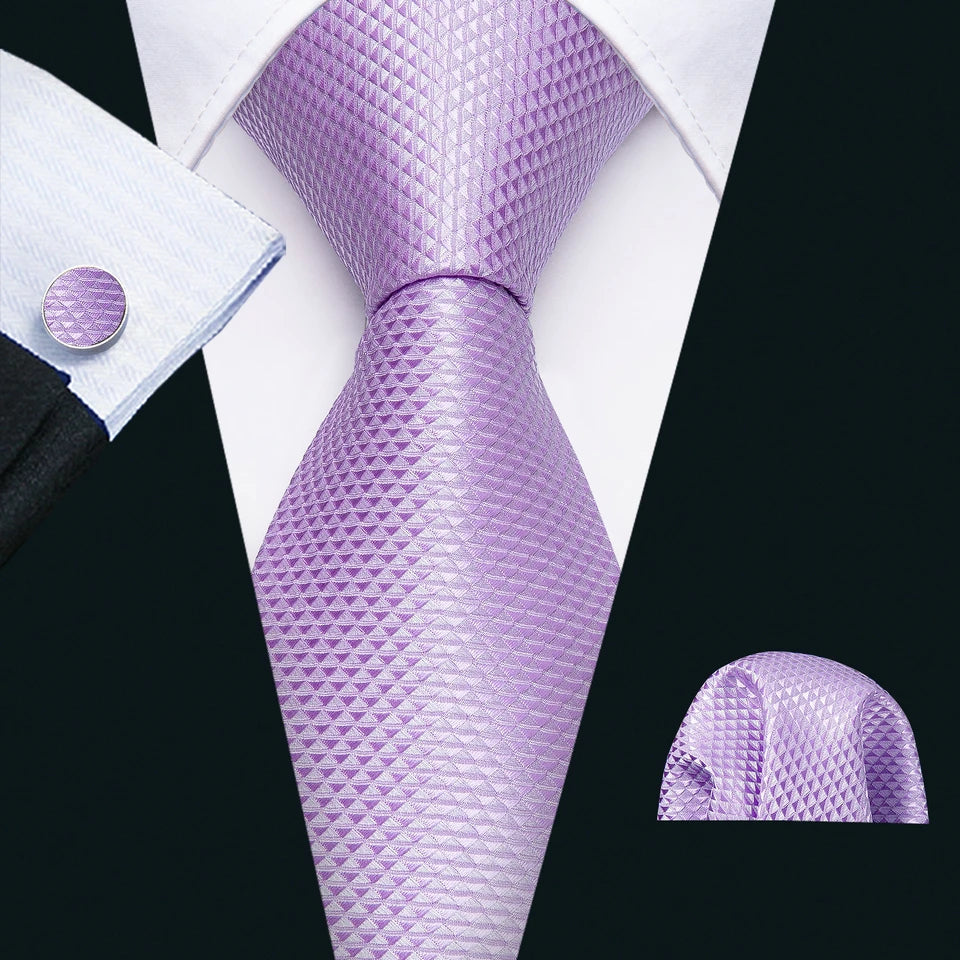 Funki Findz | Neckties | Men's Formal 3pcs Light Purple Tie Set