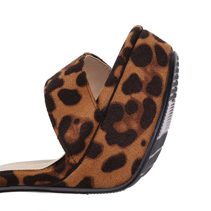 Funki Findz | Shoes | Women's Leopard Print Block Heel Sandals