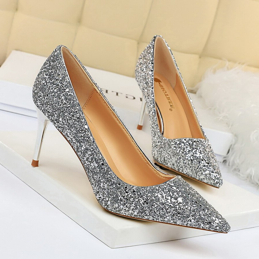 Funki Findz | Shoes | Women's High Heel Glitter Prom Pumps
