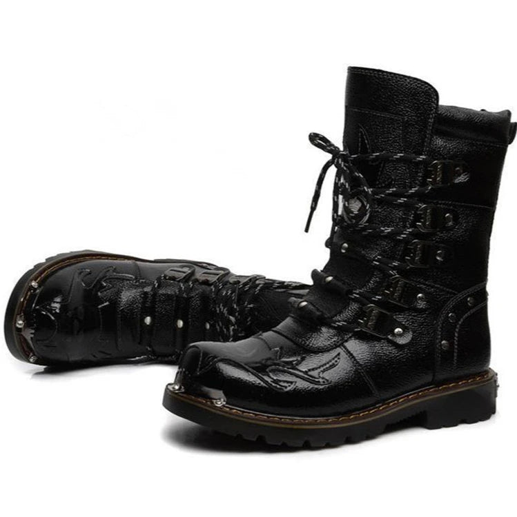Funki Findz | Boots | Men's Gothic Punk Buckle Strap Biker Boots