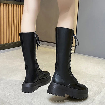 Funki Findz | Boots | Women's Lace Up Chunky Gothic Boots