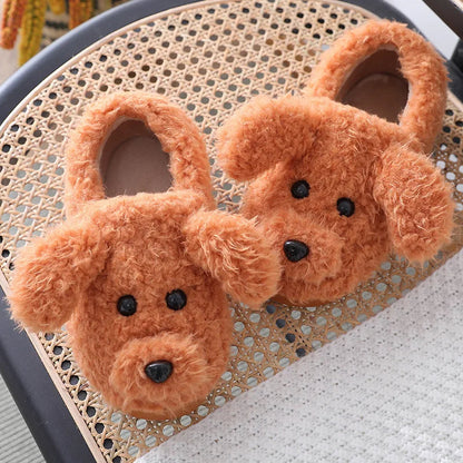 Funki Findz | Shoes | Women's Fluffy Cartoon Dog Fur Slippers