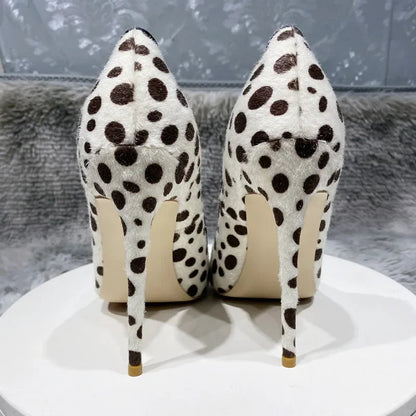 Funki Findz | Shoes | Women's White Black Spotted Heels