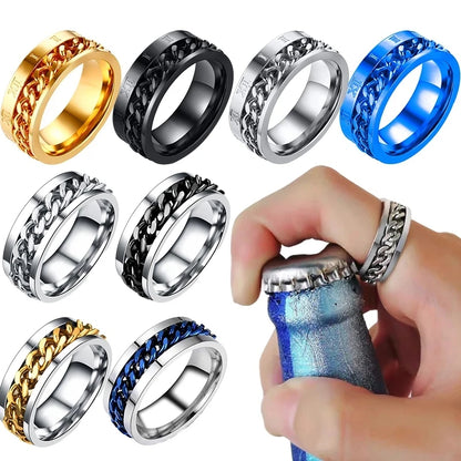 Funki Findz | Rings | Men's Moveable Ring | Titanium Steel Ring