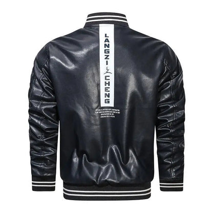 Funki Findz | Jackets | Men's Casual PU Leather Racer Jacket