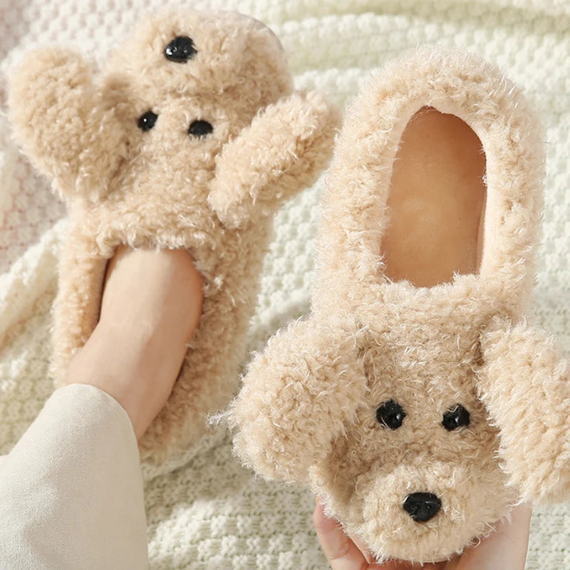 Funki Findz | Shoes | Women's Fluffy Cartoon Dog Fur Slippers