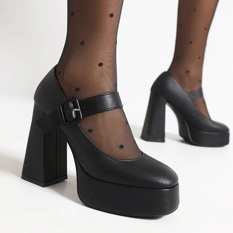 Funki Findz | Shoes | Women's Chunky Heel Platform Mary Janes
