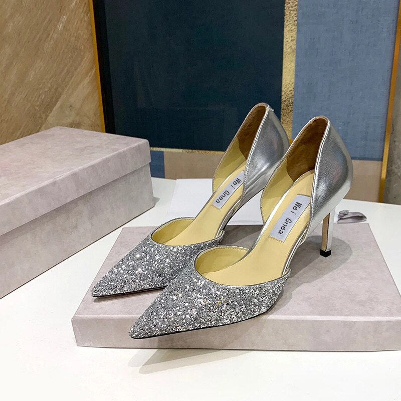 Funki Findz | Shoes | Women's Leather Sequin Glitter Bridal Shoe