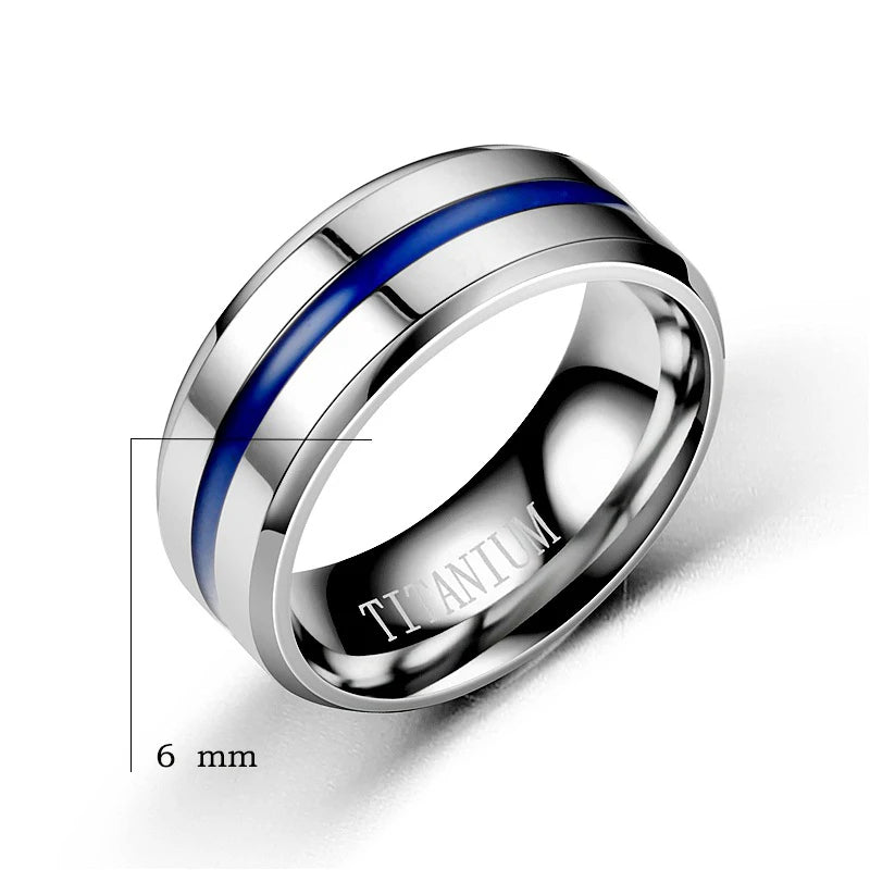 Funki Findz | Rings | Men's Women's Titanium Blue Groove Ring