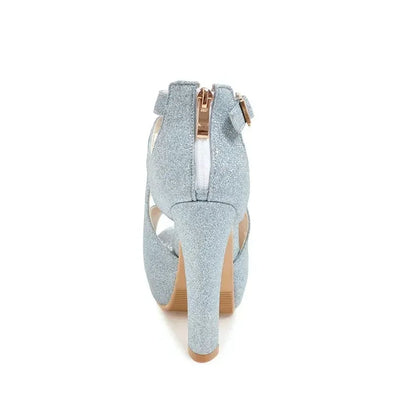 Funki Findz | Shoes | Women's Sequin Peep Toe Platform Sandal