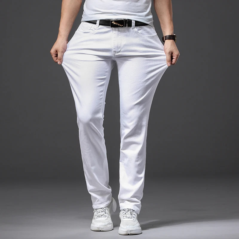 Funki Findz | Pants | Men's Fashion Slim Fit White Stretch Jeans