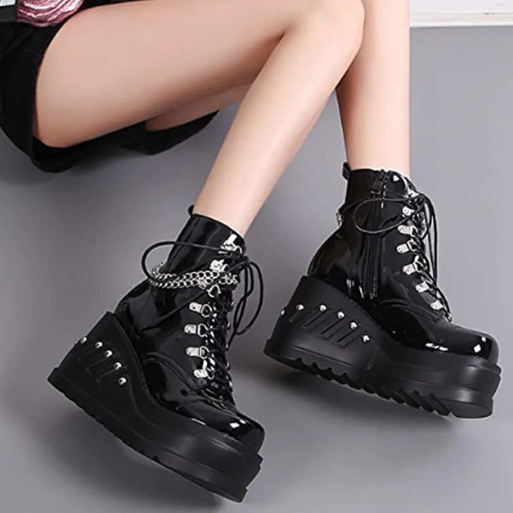 Funki Findz | Boots | Women's Gothic Punk Platform Ankle Boots