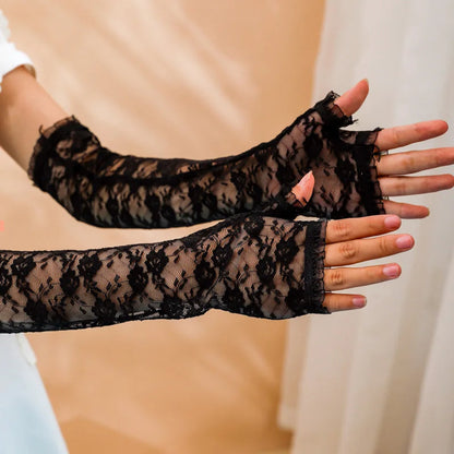 Funki Findz | Gloves | Women's Long Lace Fingerless Gloves