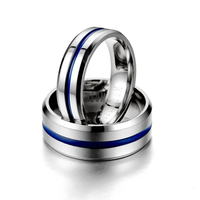 Funki Findz | Rings | Men's Women's Titanium Blue Groove Ring