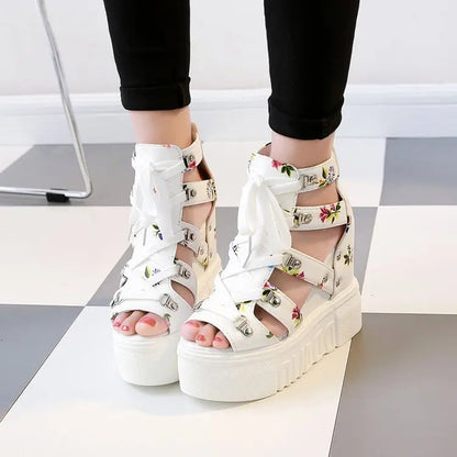 Funki Findz | Shoes | Women's Strappy Platform Wedge Shoes