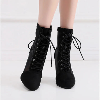 Funki Findz | Boots | Women's Mesh Stiletto Latin Dance Boots