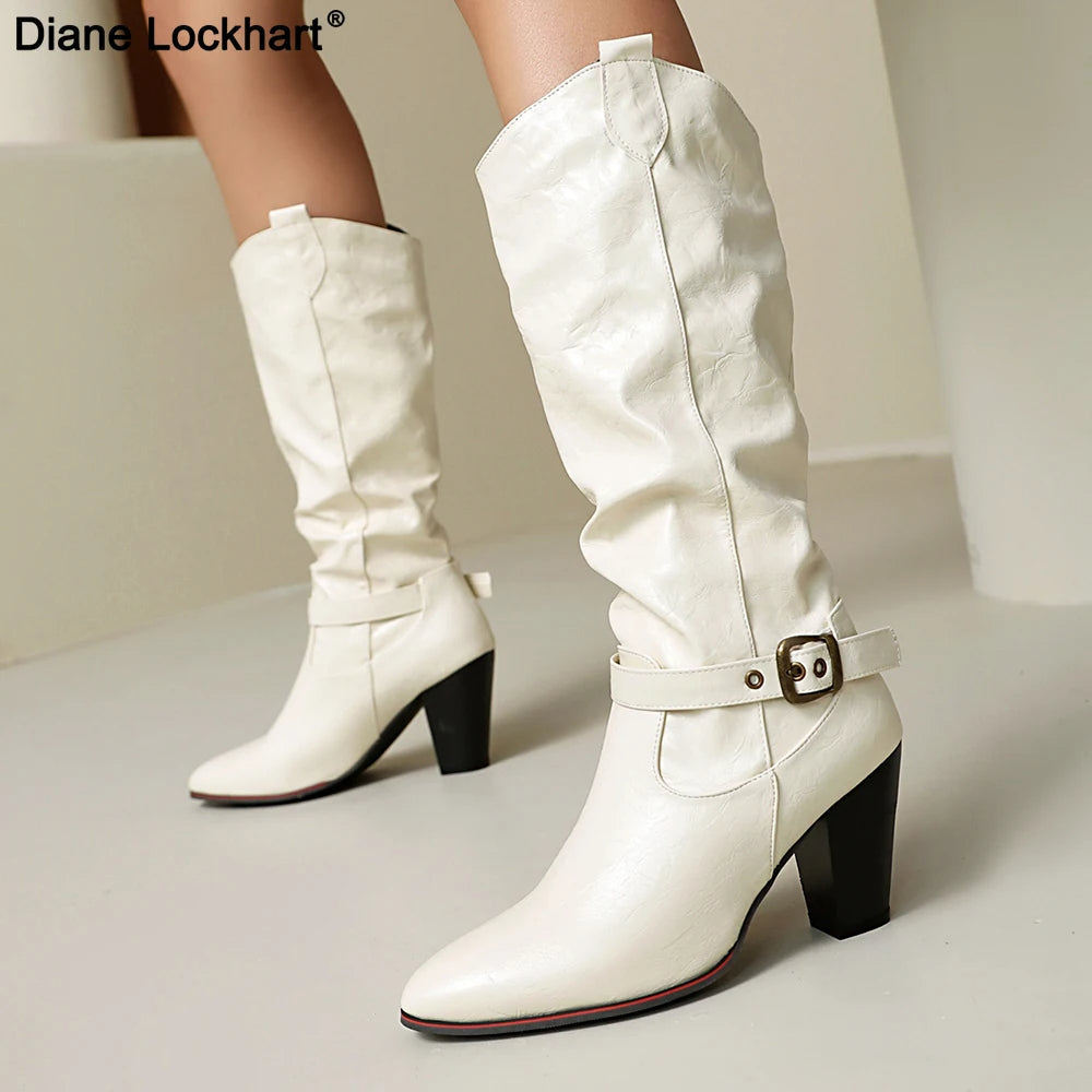 Funki Findz | Boots | Women's Pull On High Block Heeled Boots