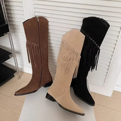 Funki Findz | Boots | Women's Suede Leather Fringe Boots
