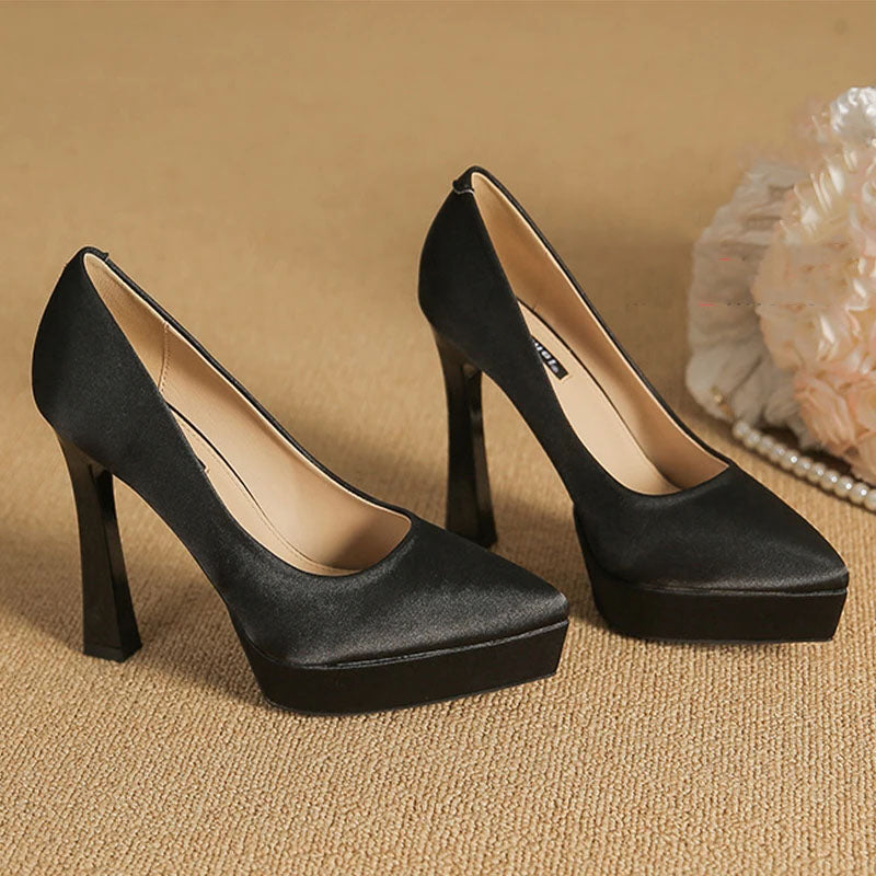 Funki Findz | Shoes | Women's Elegant Satin High Heel Pumps