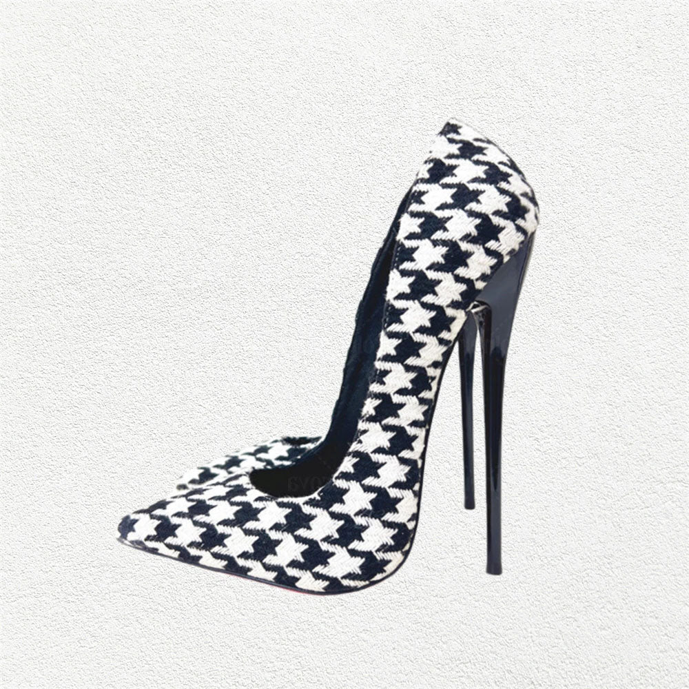 Funki Findz | Shoes | Women's Custom Houndstooth Super High Heels