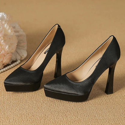 Funki Findz | Shoes | Women's Elegant Satin High Heel Pumps
