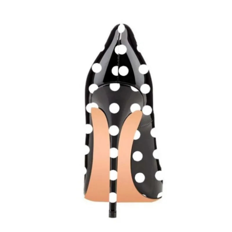 Funki Findz | Shoes | Women's PU Leather Polka Dot Heels